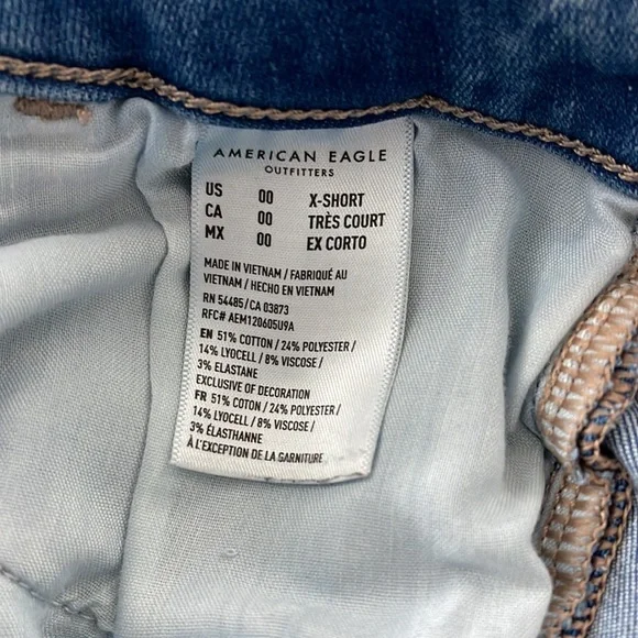 American Eagle size 00 short ripped jeans - Picture 6 of 8